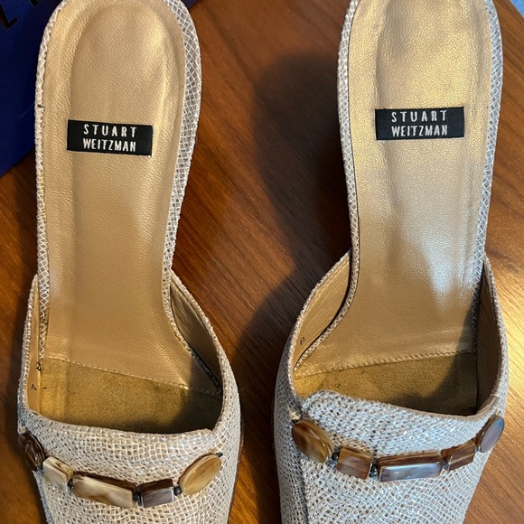 Stuart Weitzman Faux Snakeskin Mule Slides US 7.5 - Picture 4 of 9